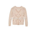 Γυναικείο πλεκτό καλώδιο Pointelle Crew-Neck Chunky Pullover